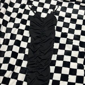 SHEIN Black Ruched Kids Dress